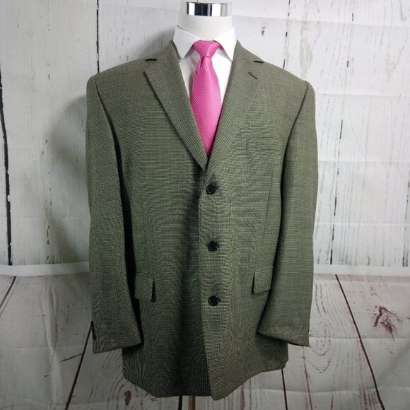 JF. J. Ferrar 48R  Houndstooth Blazer Sport Coat - Picture 2 of 12